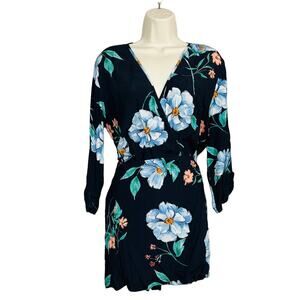 NEW! Yumi Kim In the Moment Romper Floral Print Mini Black Teal - L